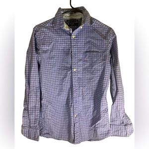 Men’s cremieux button down long sleeve shirt slim fit stretch size s color blue